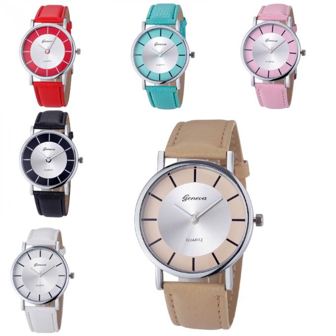 La mujer promocional de cuero con mejores ventas de la PU del reloj barato directo de la fábrica WJ-3946 mira a la muchacha HandWatch para el estudiante