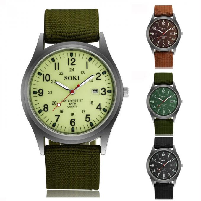 Relojes a estrenar del cuero del color del partido del diseño de WJ-6931 2018 SOKI para los relojes del cuarzo de los hombres con la fecha