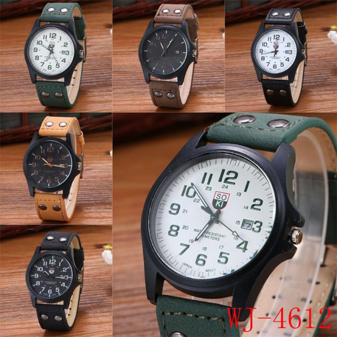 Relojes de alta calidad de la cara de la fábrica del reloj de la Wal-alegría de WJ-3751Popular China de los hombres de los handwatches de la moda grande del cususl