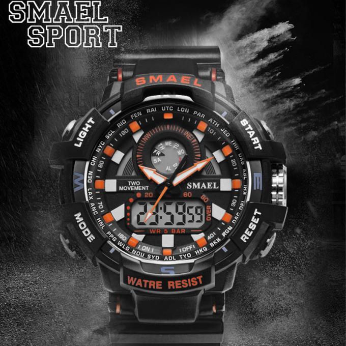 Silicón barato casual Handwatches del precio de los últimos del diseño SMAEL de la moda WJ-7398 de los hombres de los relojes de la cara de la marca relojes grandes de Digitaces