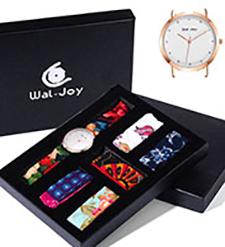 Sistema de lujo tejido logotipo de encargo del reloj del regalo de la correa de la Wal-alegría para el reloj del niño de la banda DIY del cambio de los relojes de los diseñadores de las mujeres de la muchacha
