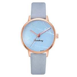 Reloj blanco de la correa de la banda del cuero de la caja de reloj de la aleación de la mujer de la moda del regalo de buena calidad WJ-8453