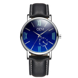 Relojes vendedores calientes de los hombres del OEM Handwatches de la prenda impermeable de los relojes del cuero del negocio de la fábrica WJ-8102 pequeños